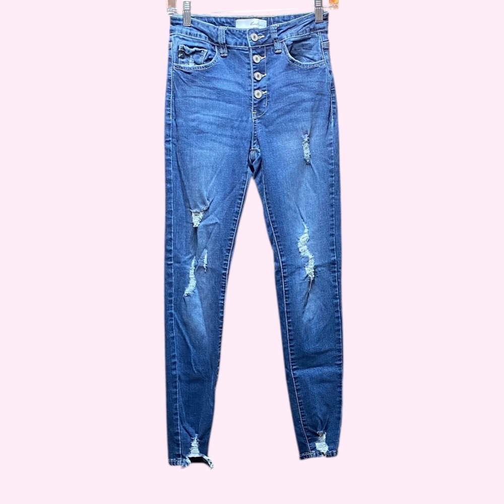 KanCan Distressed Blue Skinny Jeans Size 5/26